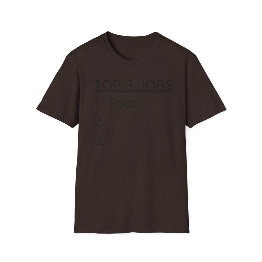 Top 3 Jobs List Tee, T-Shirt | Minimalist Text Graphic